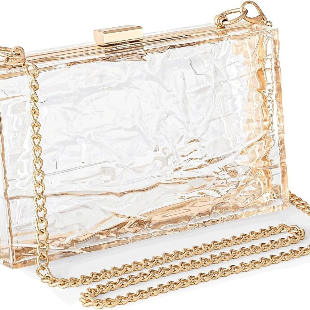 Women's Clear Acrylic Purse Evening Bag Clutch Crossbody Wedding Party